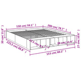 Sengeramme betonggrå 150x200 cm konstruert tre