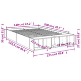 Sengeramme sonoma eik 120x200 cm konstruert tre