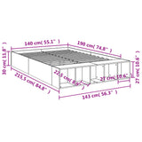 Sengeramme røkt eik 140x190 cm konstruert tre