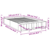 Sengeramme hvit 120x190 cm konstruert tre