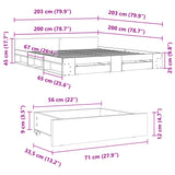 Sengeramme med skuffer sonoma eik 200x200 cm konstruert tre