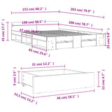 Sengeramme høyglans hvit 150x200 cm konstruert tre