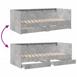 Dagseng med skuffer betonggrå 90x190 cm konstruert tre