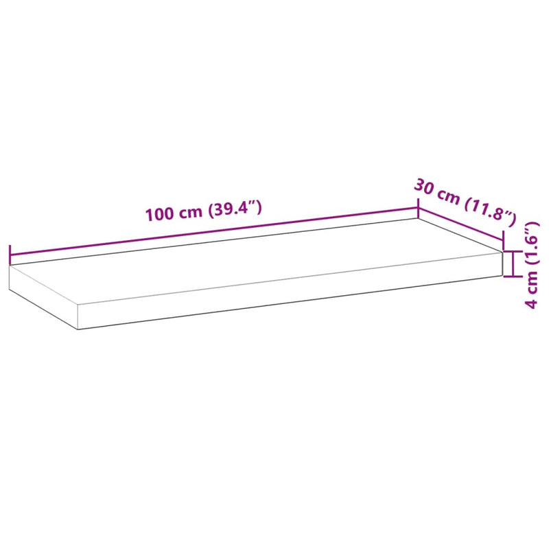 Flytende hylle 100x30x4 cm oljebehandlet heltre akasie