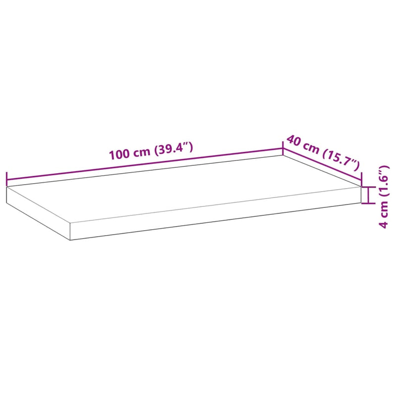 Flytende hylle 100x40x4 cm oljebehandlet heltre akasie