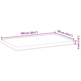 Plate til baderomsskap ubehandlet 100x50x4 cm heltre akasie