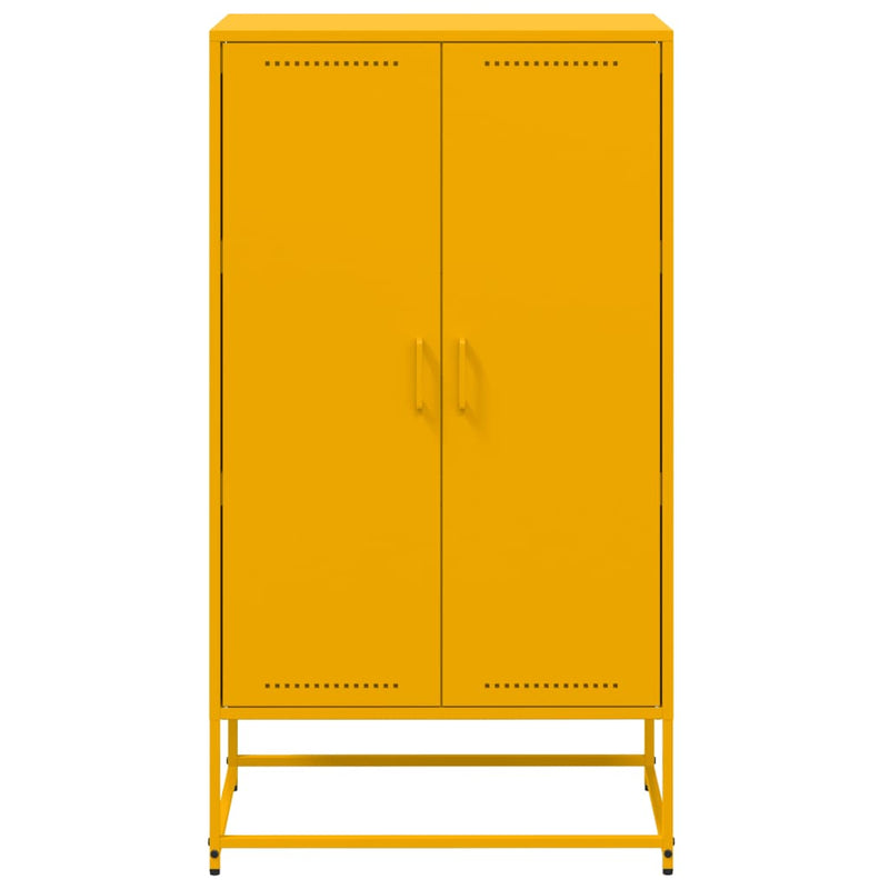 Highboard olivengrønn 68,5x38,5x123,5 cm stål