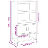 Highboard sennepsgul 68,5x38,5x123,5 cm stål