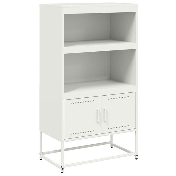 Highboard hvit 68,5x38,5x123,5 cm stål