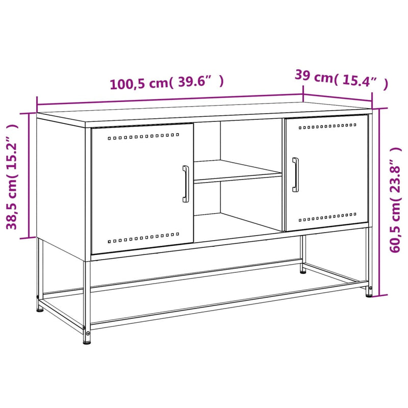 Highboard svart 36x39x123 cm stål