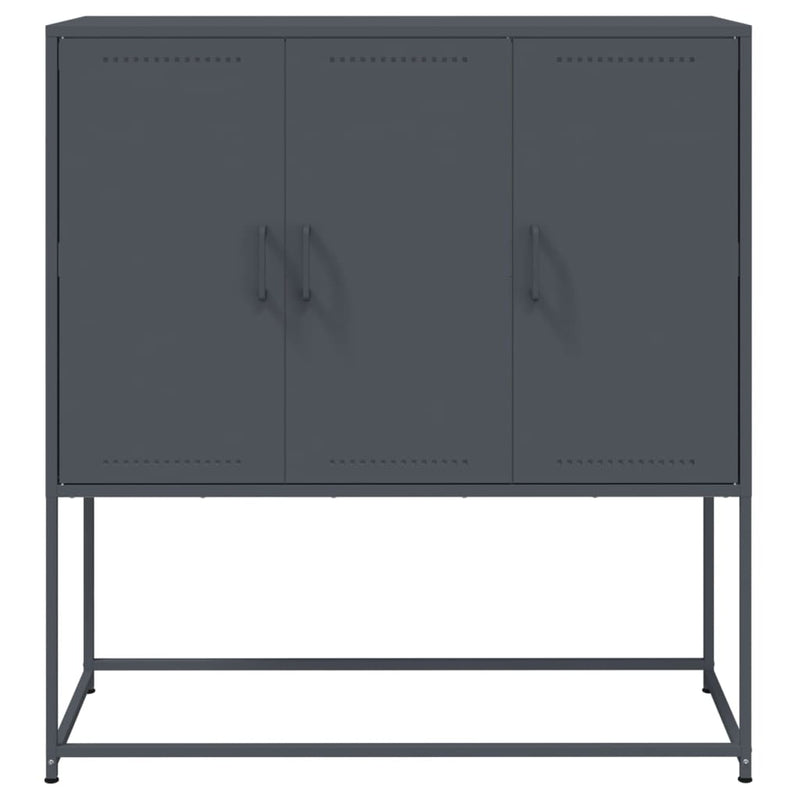 Highboard antrasitt 100,5x39x107 cm stål