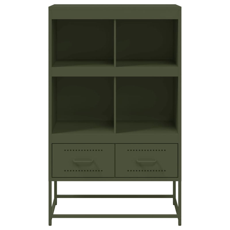 Highboard olivengrønn 68,5x39 x111,5 cm kaldvalset stål