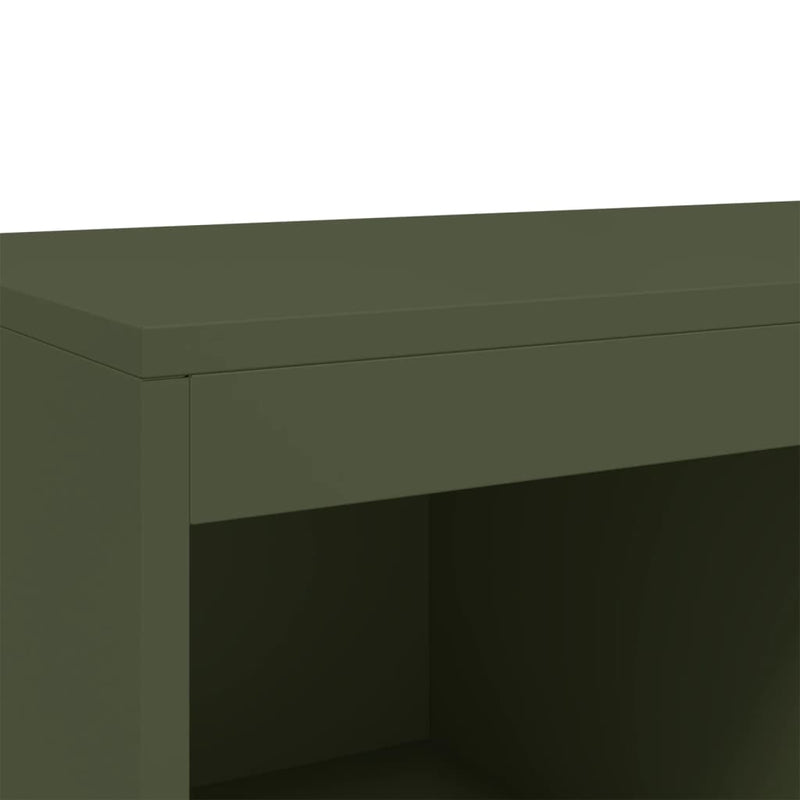 Highboard olivengrønn 68,5x39 x111,5 cm kaldvalset stål