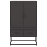 Highboard svart 68x39x111,5 cm kaldvalset stål