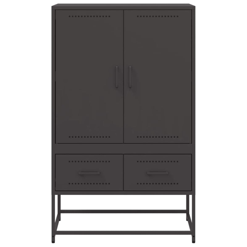 Highboard svart 68x39x111,5 cm kaldvalset stål