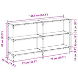 Konsollbord med svart glassplate 158,5x30x81 cm stål