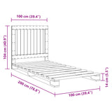 Sengeramme med hodegavl 100x200 cm heltre furu