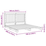 Sengeramme med hodegavl 180x200 cm heltre furu