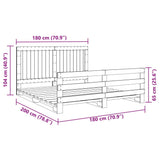 Sengeramme med hodegavl 180x200 cm heltre furu