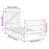 Sengeramme med hodegavl 100x200 cm heltre furu