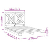 Sengeramme med hodegavl 140x200 cm heltre furu