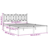 Sengeramme i metall med sengegavl hvit 150x200 cm