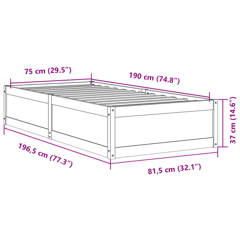 Dagseng voksbrun 75x190 cm heltre furu