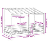 Barneseng med tak 90x200 cm heltre fruru