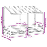 Barneseng med tak 90x190 cm heltre furu