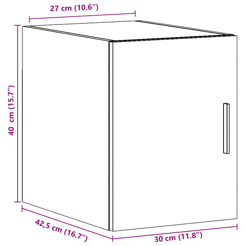 Veggskap sonoma eik 30x42,5x40 cm konstruert tre