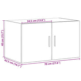 Veggskap svart 70x42,5x40 cm konstruert tre