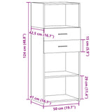 Hylle sonoma eik 50x42,5x124 cm konstruert tre