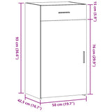 Skjenk hvit 50x42,5x93 cm konstruert tre