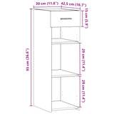 Skjenk svart 30x42,5x93 cm konstruert tre