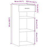 Skjenk hvit 40x42,5x93 cm konstruert tre