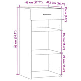 Skjenk hvit 45x42,5x93 cm konstruert tre