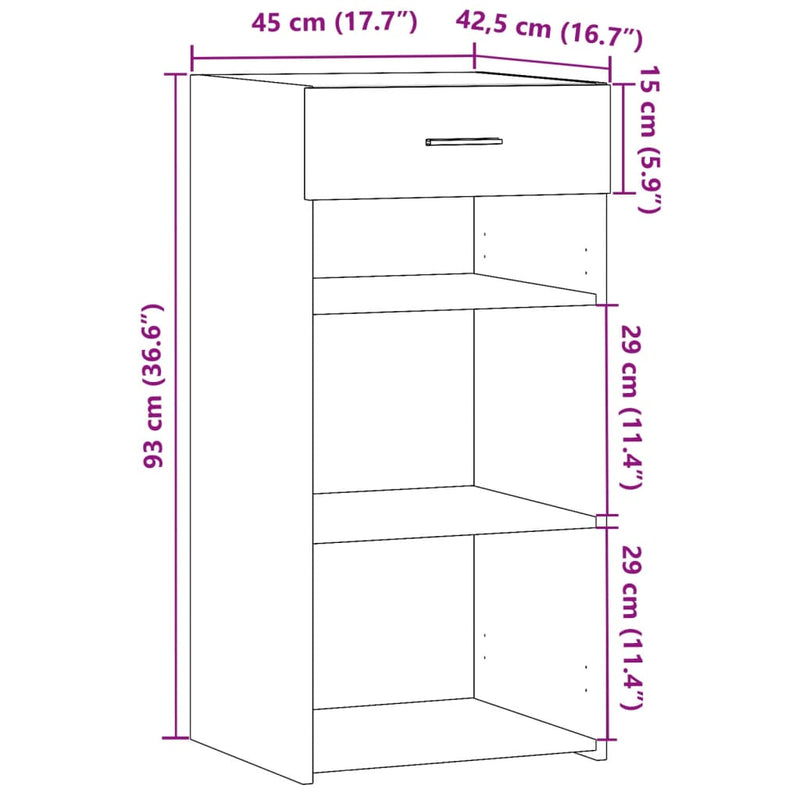 Skjenk hvit 45x42,5x93 cm konstruert tre