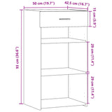 Skjenk hvit 50x42,5x93 cm konstruert tre