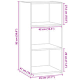 Skjenk hvit 45x41x93 cm konstruert tre