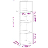 Hylle sonoma eik 40x41x124 cm konstruert tre