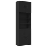 Highboard svart 80x42,5x249 cm konstruert tre