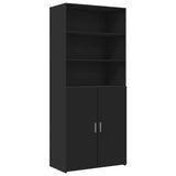 Highboard svart 80x42,5x249 cm konstruert tre