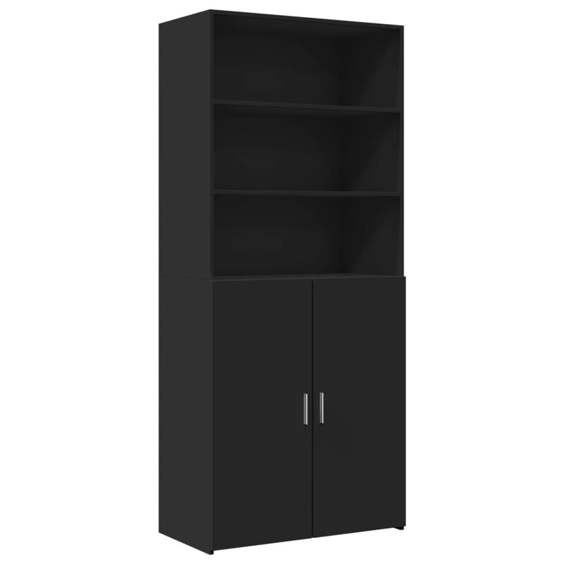 Highboard svart 80x42,5x249 cm konstruert tre