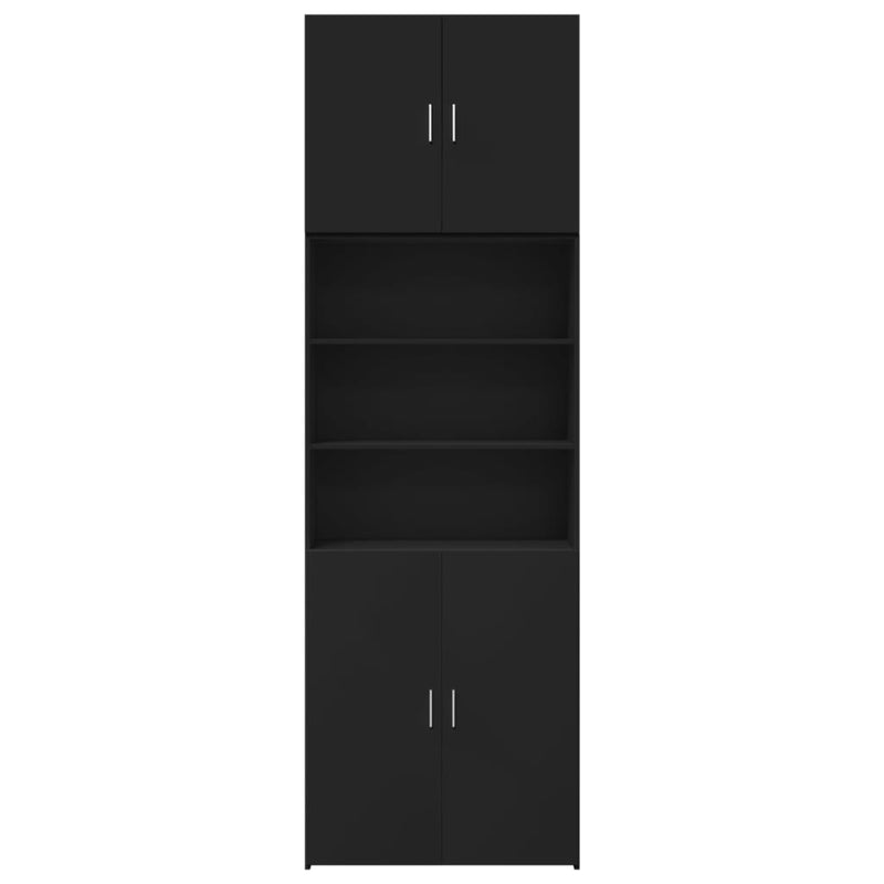 Highboard svart 80x42,5x249 cm konstruert tre