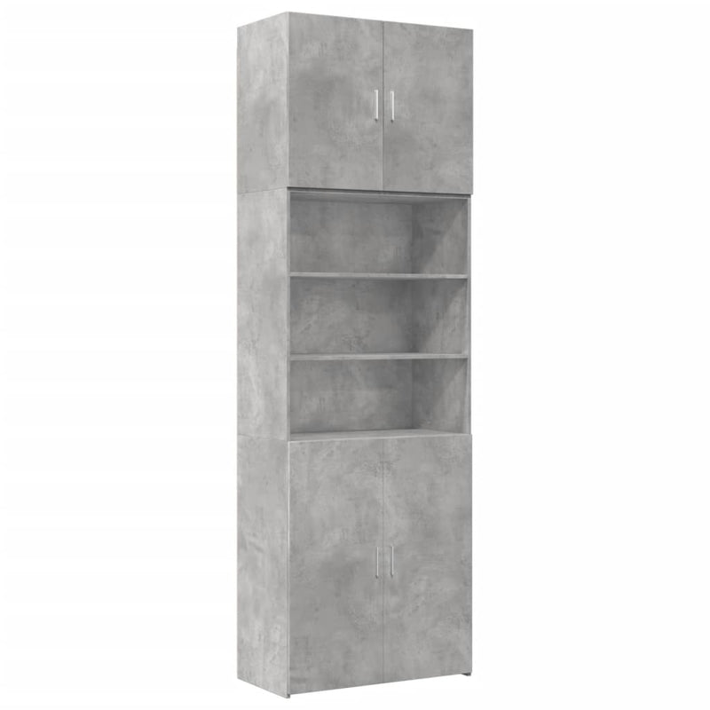 Highboard betonggrå 80x42,5x249 cm konstruert tre