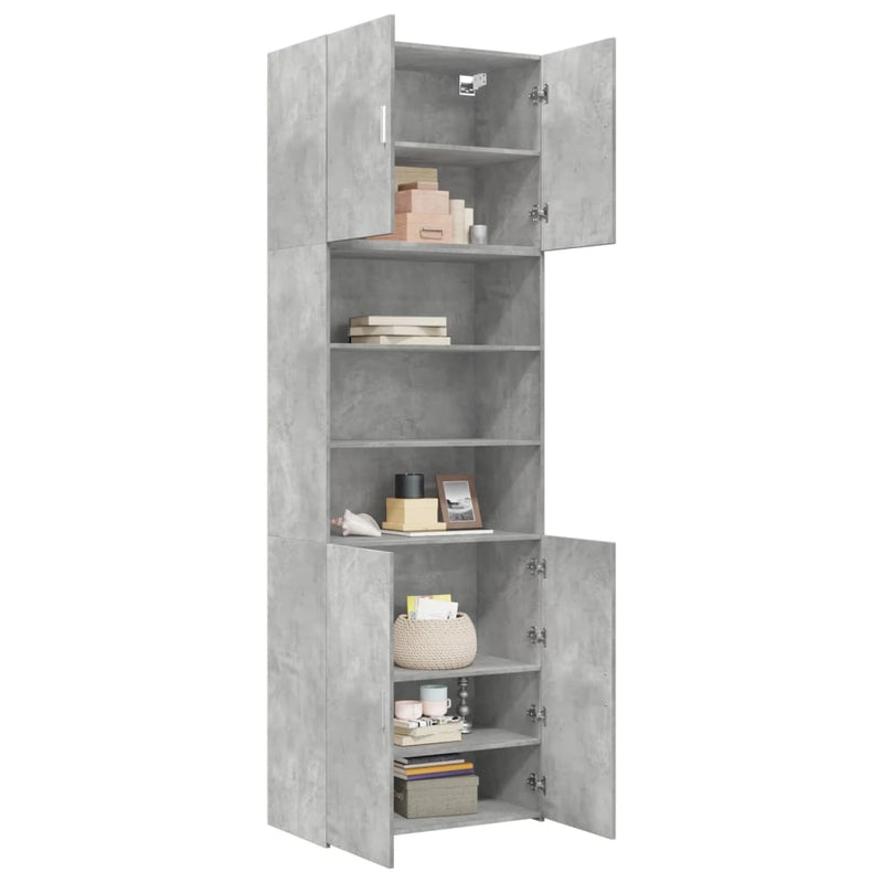 Highboard betonggrå 80x42,5x249 cm konstruert tre