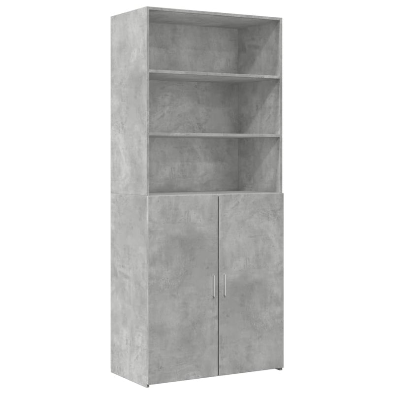 Highboard betonggrå 80x42,5x249 cm konstruert tre