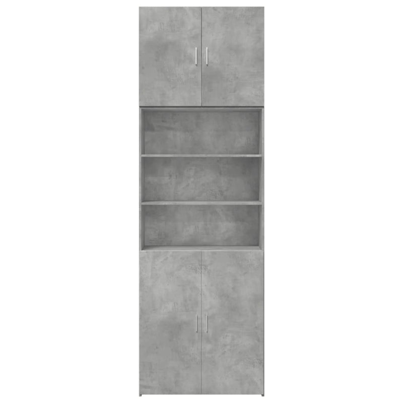 Highboard betonggrå 80x42,5x249 cm konstruert tre