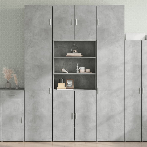 Highboard betonggrå 80x42,5x249 cm konstruert tre