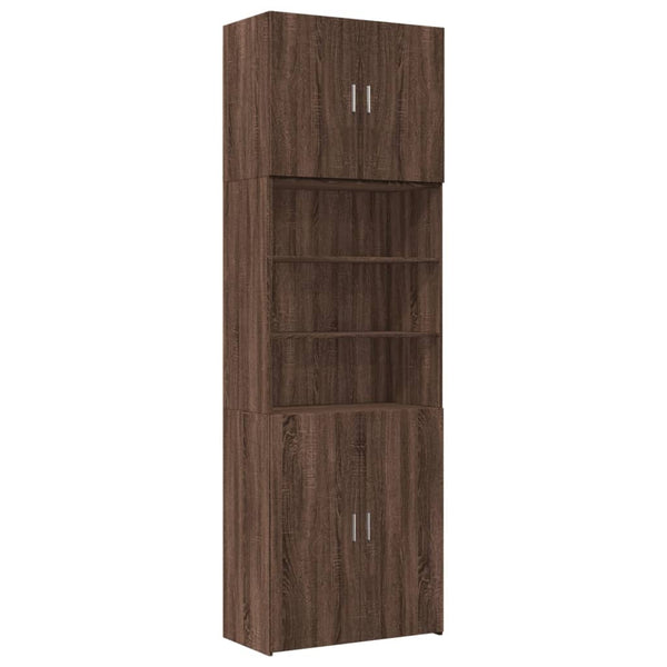 Highboard brun eik 80x42,5x249 cm konstruert tre